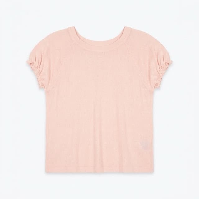 Existing AI catalogue example of the shirt, appearing pinker with more gathered sleeves